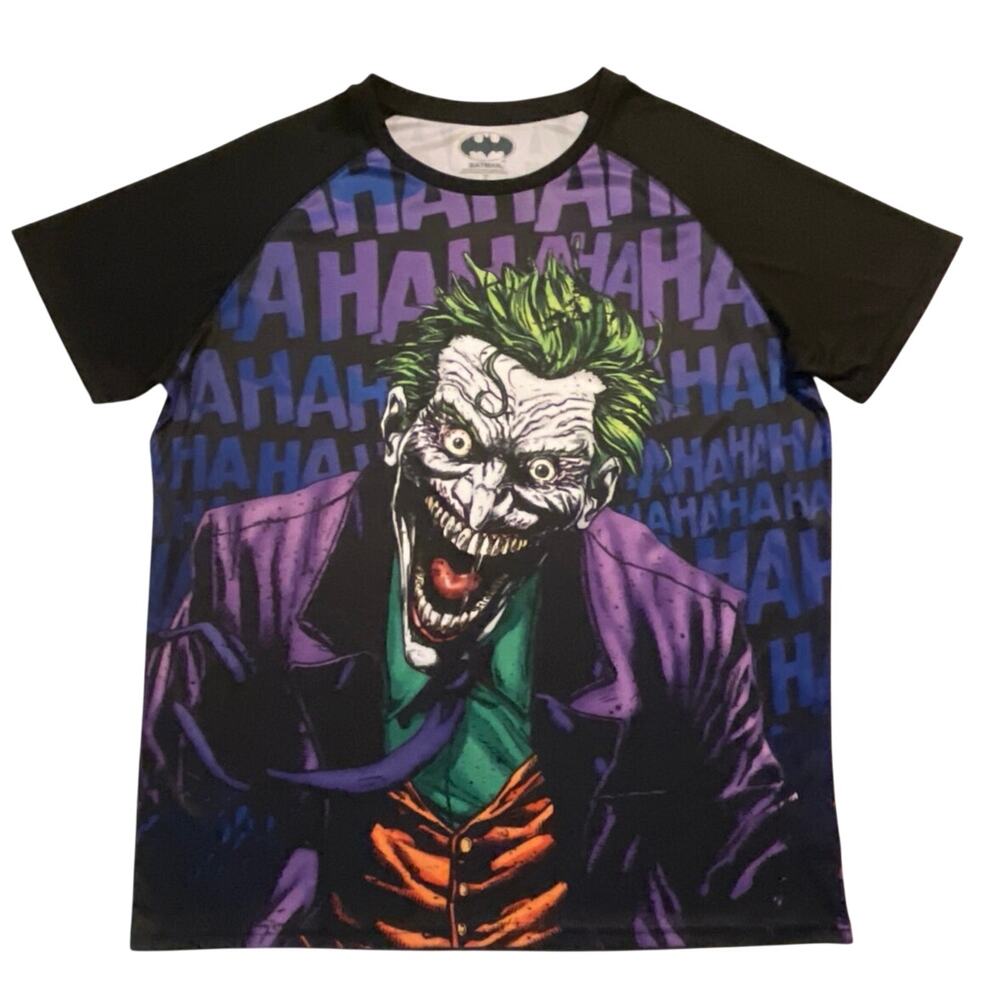 Batman Joker Colorful Shirt Mens Size XL DC Comics Casual Polyester Movie